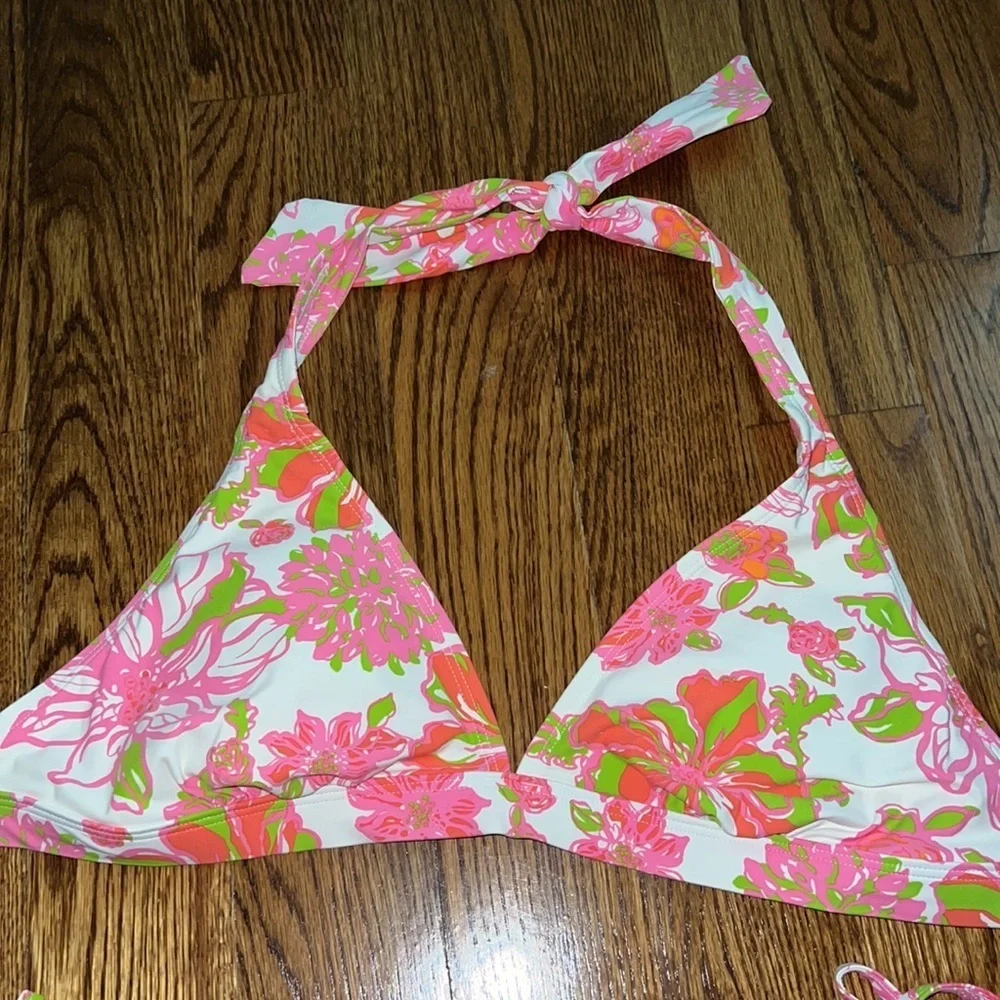 Lilly Pulitzer bikini set in Truly unruly & reversible matching coverup EUC L